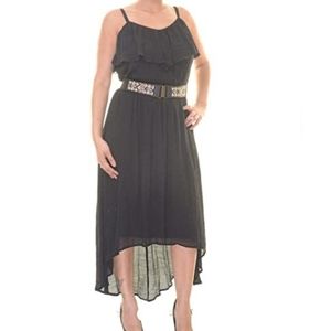 AGB Women's ruffled hi-low casual dress